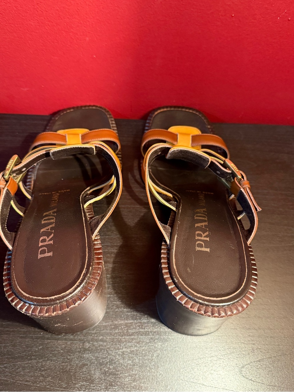 PRADA Multi-Color Leather Heels, Size 7.5 - Picture 6 of 10